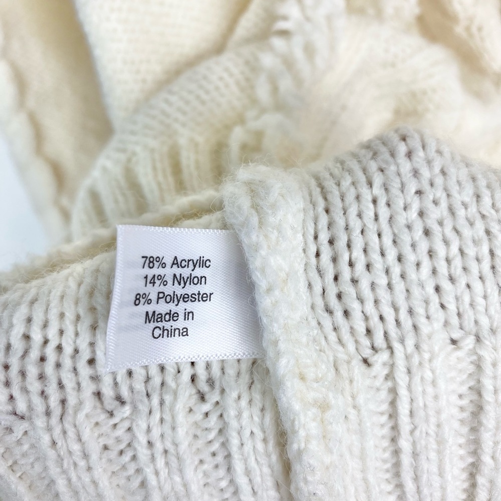 Lane Bryant size 18/20 Ivory Fringe Cable Knit Cozy Fall Pullover Sweater - Picture 8 of 8